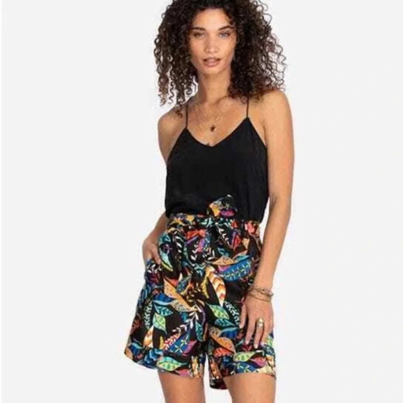 Johnny Was “Jade” Tropical Print Linen Shorts Extra Small EUC! - Picture 1 of 9
